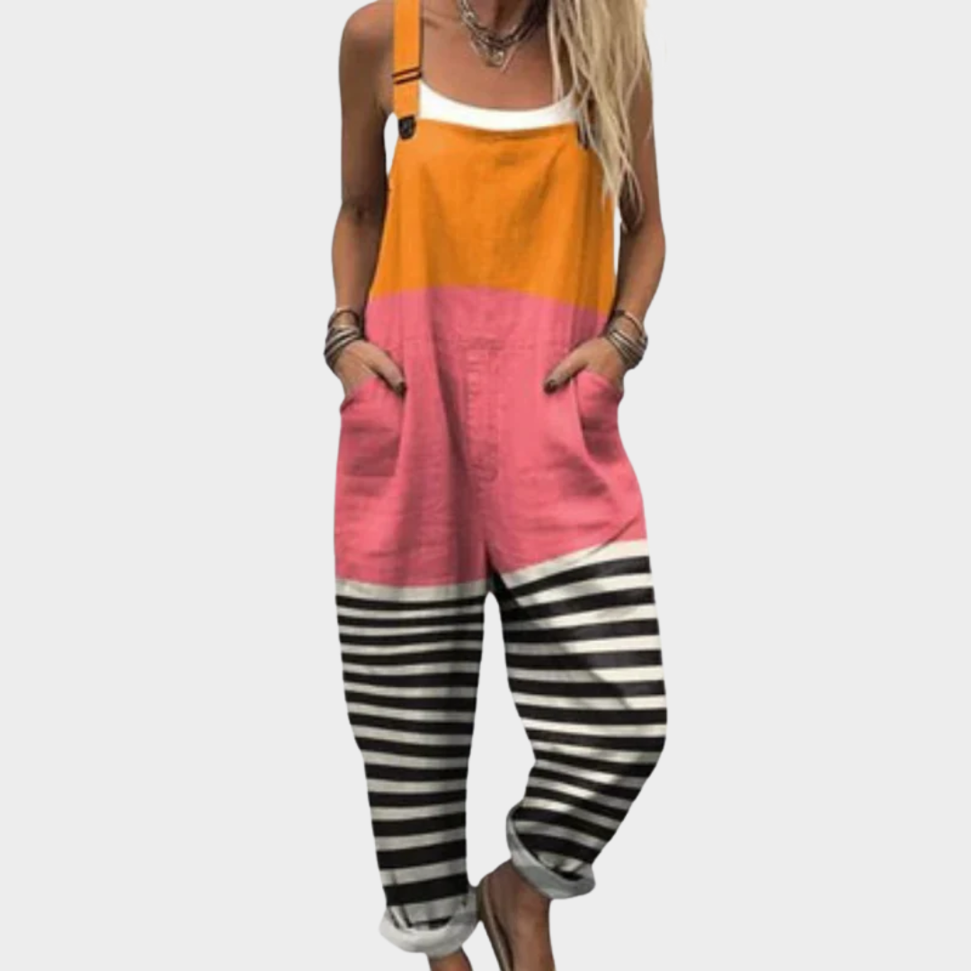 Macacão de Mulher Oversized com Padrão - Algodão