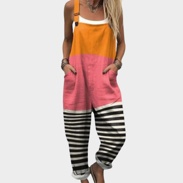 Macacão de Mulher Oversized com Padrão - Algodão