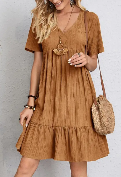 Clara | Vestido Casual Solto com Mangas Curtas