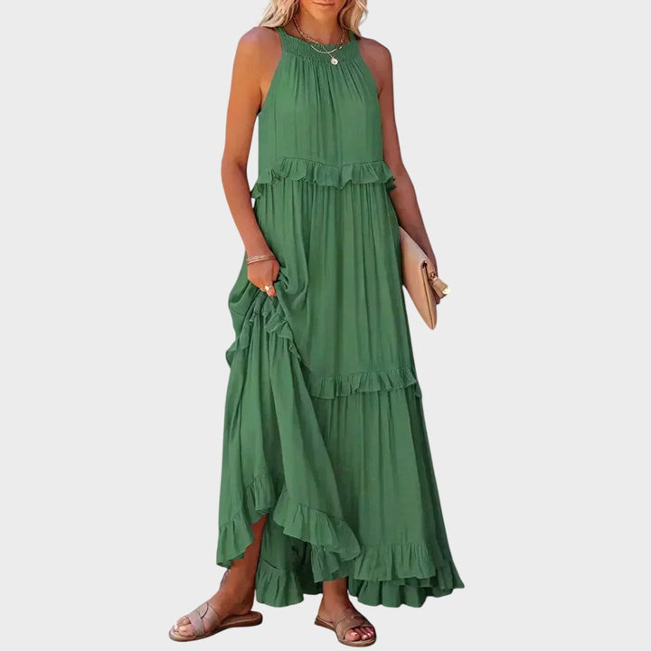Landry | Vestido Sin Mangas Con Ribete De Volantes
