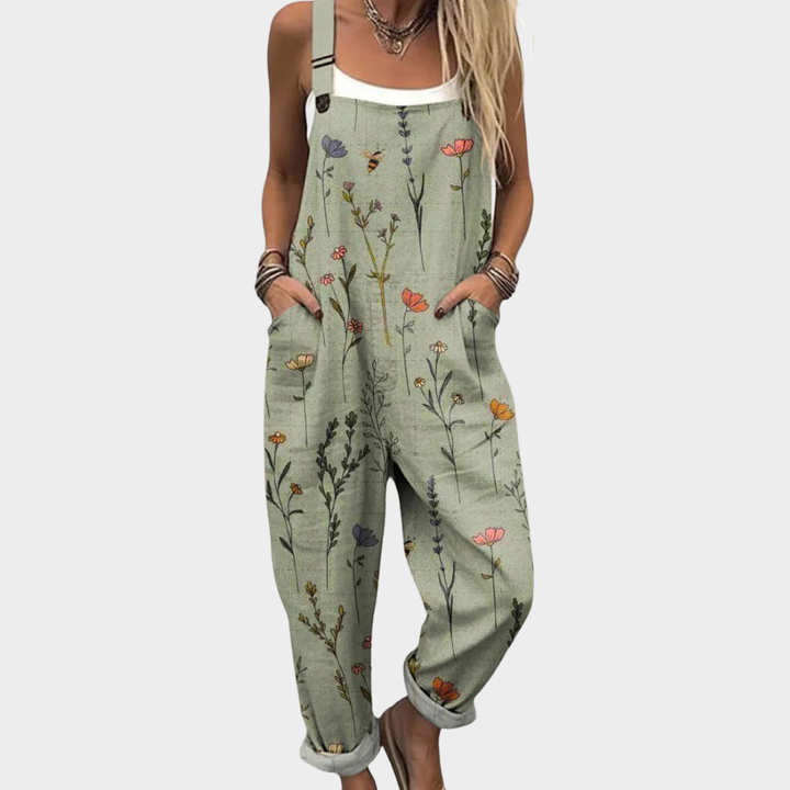 Macacão de Mulher Oversized com Padrão - Algodão