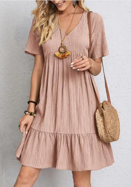 Clara | Vestido Casual Solto com Mangas Curtas