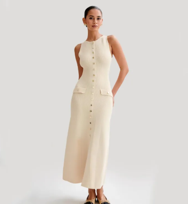 Marta | Vestido Longo de Malha sem Mangas
