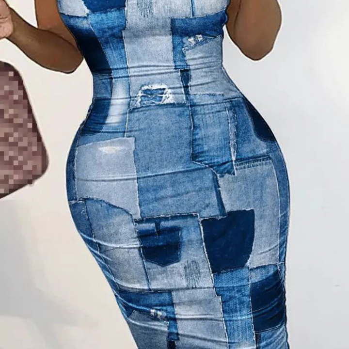 Cátia | Vestido em Grade com Corte Slim