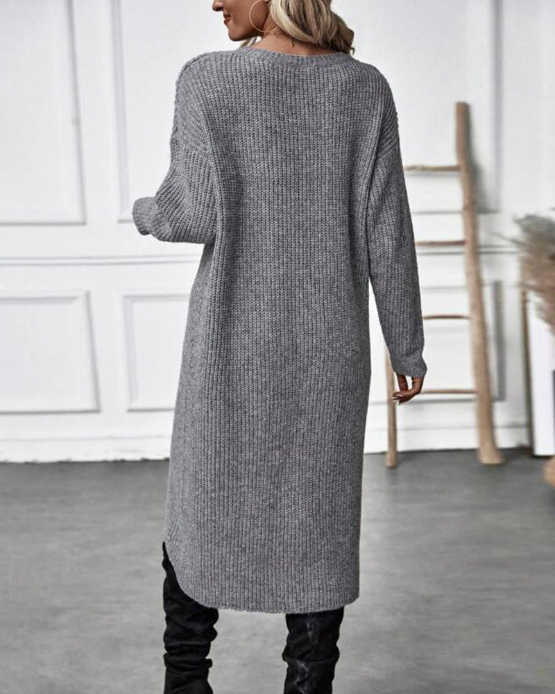 Vestido com manga comprida de malha