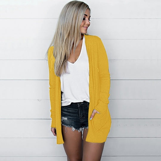 Carla | Casaco Cardigã com Bolsos Funcionais