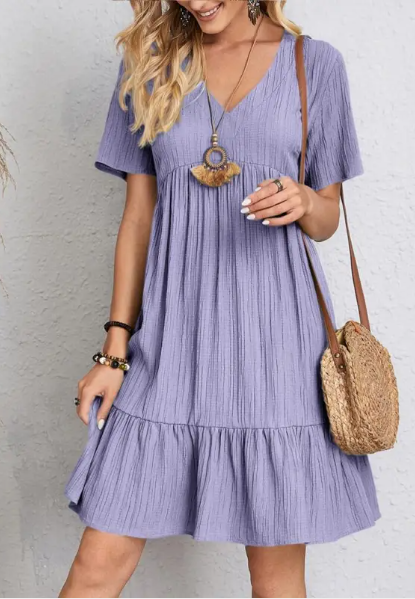 Clara | Vestido Casual Solto com Mangas Curtas