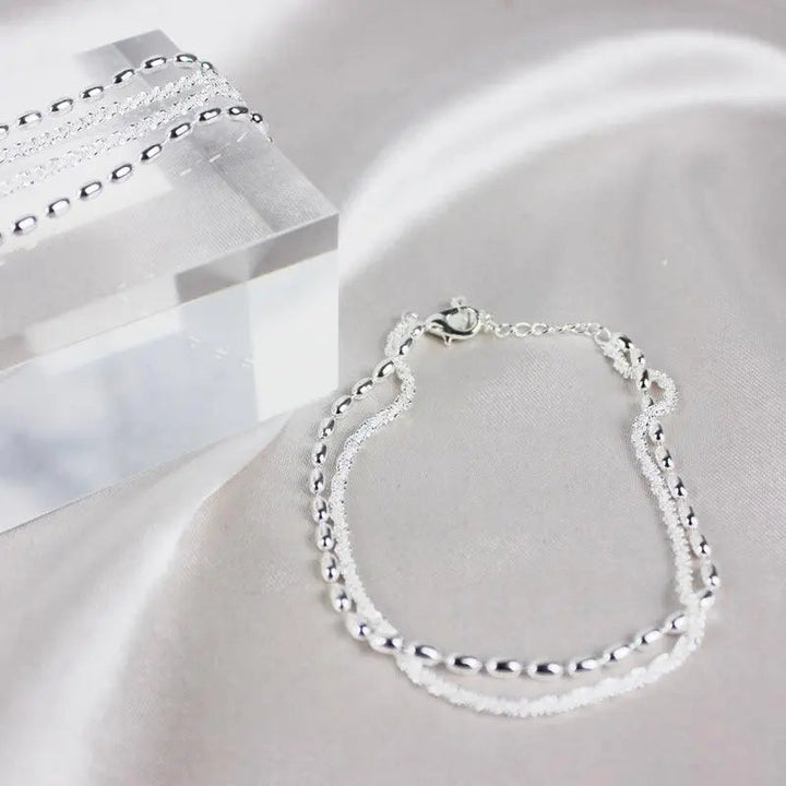 Set de Pulseras Elegantes Plata con Zirconio