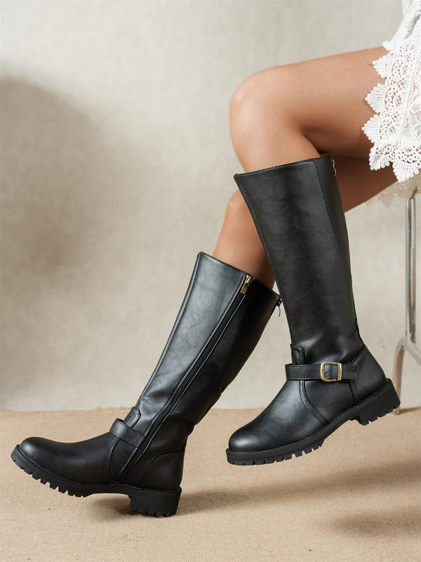 Botas castanhas de cano médio - pele