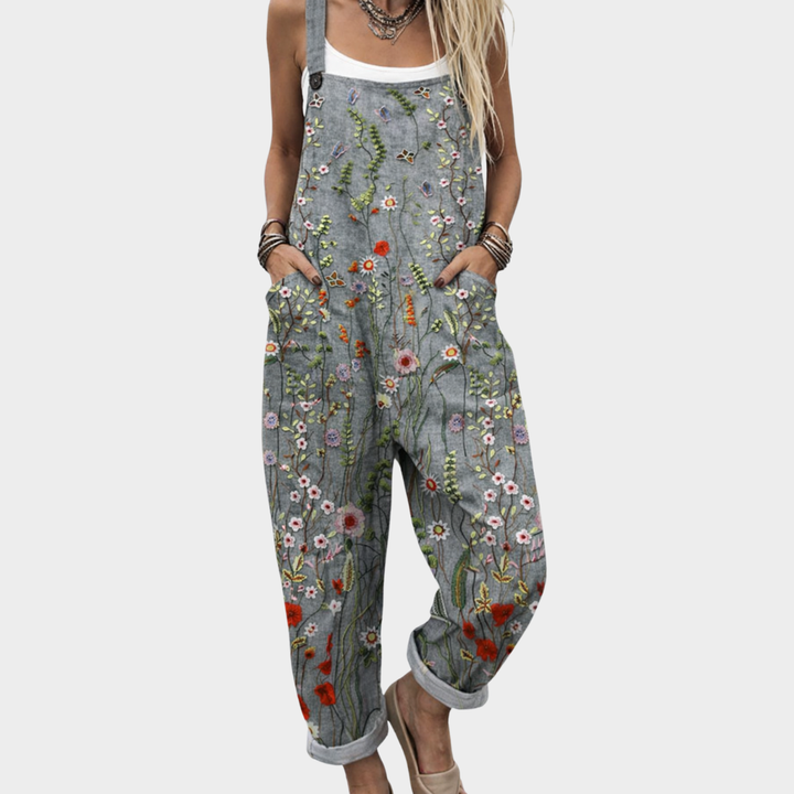 Macacão de Mulher Oversized com Padrão - Algodão