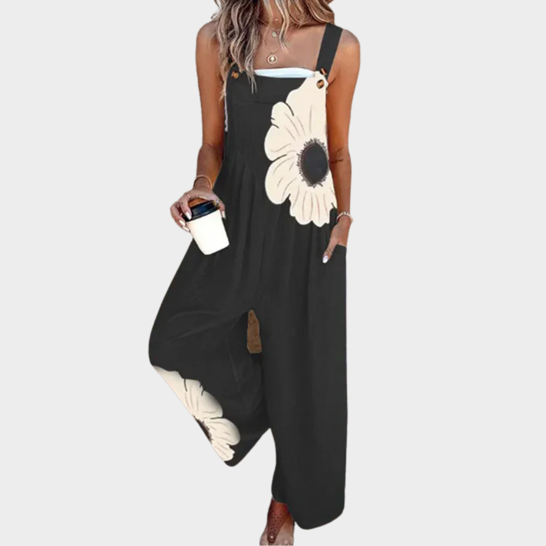 Macacão de Mulher Oversized com Padrão - Algodão