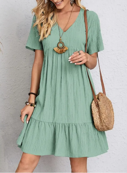 Clara | Vestido Casual Solto com Mangas Curtas