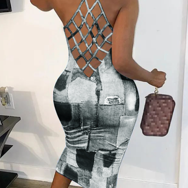 Cátia | Vestido em Grade com Corte Slim